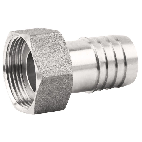 Embout inox 316L femelle 20x27 à écrou mobile, pour tuyau Ø19, Ø crans 20,5 ACS