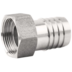 Embout inox 316L femelle 26x34 à écrou mobile, pour tuyau Ø25, Ø crans 26,5 ACS