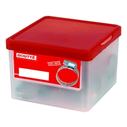 Boîte de 25 colliers bande ajourée inox de serrage, l. 13mm, Ø 24/36