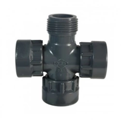 Croix union PVC - 1" Mâle x 1" Femelle x 1" Femelle x 1" Femelle