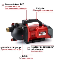 Pompe d'arrosage de surface sans fil AQUINNA -Solo - Livré sans batterie ni chargeur