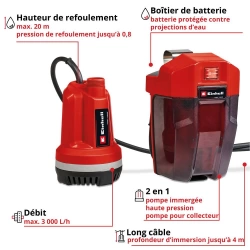 Pompe multifonction sans fil GE-PP 18 RB Li - Capacité de livraison 3000 L/h - sans batterie