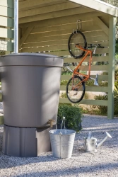 Récupérateur d'eau aérien GARANTIA cylindrique taupe , 300 l