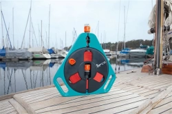 Dévidoir d'arrosage portable à tuyau plat 20 m