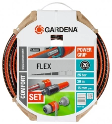 Tuyau d'arrosage Flex Ø 15 mm - 20 m + lance et raccords