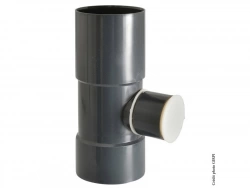 Collecteur d'eau pour gouttière ronde PVC ardoise, Dév.16 cm Diam.50 mm