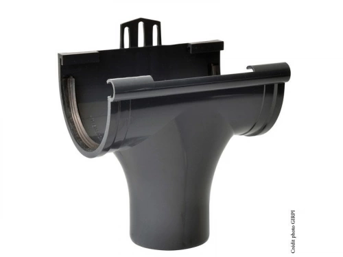 Naissance à joint pour gouttière demi-ronde développé 25 Pmg80a pvc