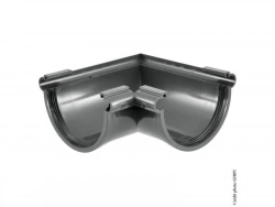 Angle mixte à joint pour gouttière demi-ronde développé 25 Tdl80a pvc
