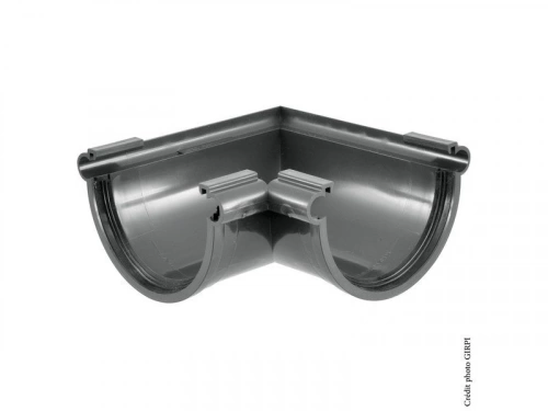 Angle mixte à joint pour gouttière demi-ronde développé 25 Tdl80a pvc