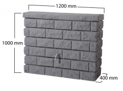 Cuve décorative MUR ROCKY - 400L - Gris granite