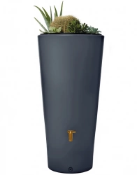 Réservoir Vaso 2en1 220L Graphite avec robinet PE imitation laiton et Collecteur Filtrant Eco Gris.