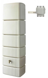 Cuve Murale Slim 500 L Sable avec robinet PE imitation laiton et Collecteur Filtrant Eco Gris