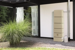 Cuve Murale Slim 500 L Sable avec robinet PE imitation laiton et Collecteur Filtrant Eco Gris