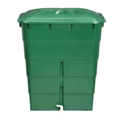 Cuve à eau rectangulaire 300L verte - couvercle et robinet PE inclus