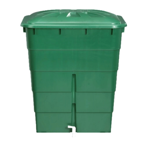 Cuve à eau rectangulaire 300L verte - couvercle et robinet PE inclus