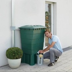 Cuve à eau rectangulaire 300L verte - couvercle et robinet PE inclus