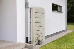 Cuve murale Extra-Slim 400L sable avec robinet PE imitation laiton