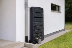 Cuve murale Extra-Slim 400L gris granite avec robinet PE imitation laiton