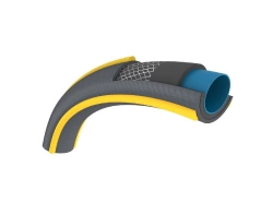 Tuyau d’arrosage anti écrasement - gris bandes 3D jaunes (48 uc/pal) - 15mm - 20m