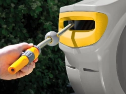 Dévidoir caréné fixation murale enroulement automatique avec tuyau 20 m
