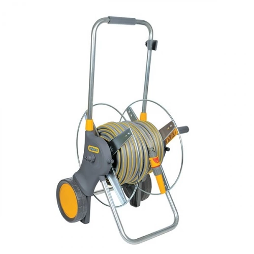 Grand dévidoir chariot métallique pour tuyau d’arrosage 25m 15mm