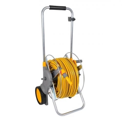 Grand dévidoir chariot métallique pour tuyau d’arrosage robuste 30m 19mm