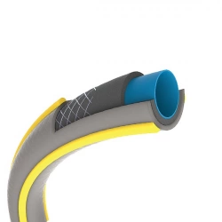 Tuyau d’arrosage Hozelock Select anti UV gris bandes 3D jaunes 15mm 25m