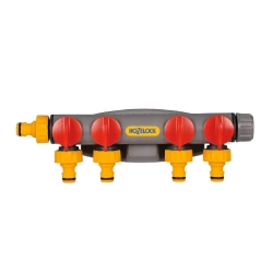 Raccord de robinet à quatre circuits en plastique fixation murale