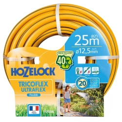 Tuyau d’arrosage Ultraflex anti torsion 40 % PVC recyclé 25 mm 7 m jaune gris